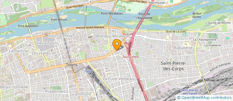 localisation de l'entreprise D.B.E. EUROMOBILES à TOURS
