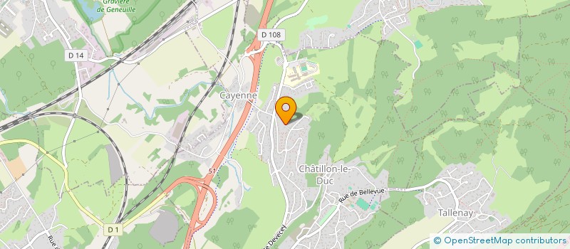 localisation de l'entreprise D.B.H.  CHATILLON-LE-DUC