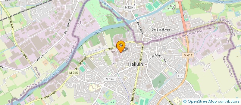 localisation de l'entreprise D.B. MAITRE D'OEUVRE  HALLUIN