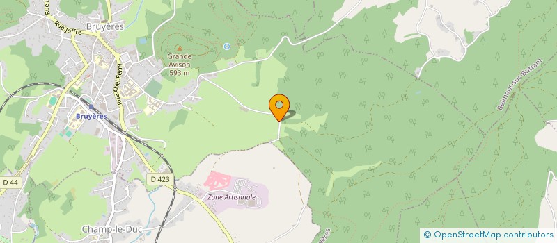 localisation de l'entreprise D.B.T.P.  BRUYERES