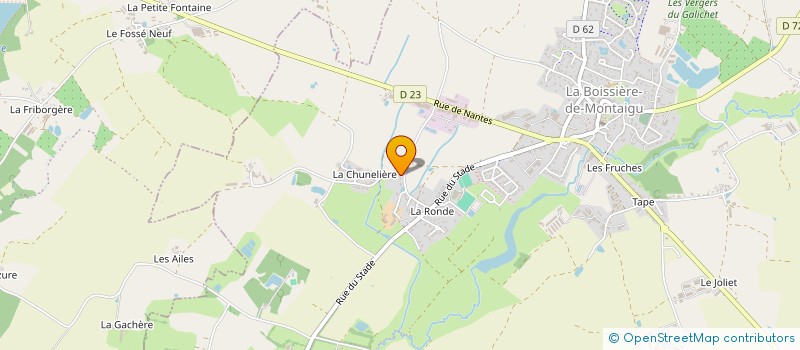 localisation de l'entreprise D C M  LA BOISSIERE-DE-MONTAIGU