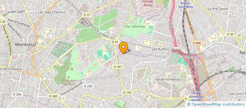 localisation de l'entreprise D.COM à FONTENAY-SOUS-BOIS