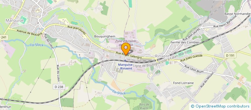 localisation de l'entreprise D.D.B  RINXENT