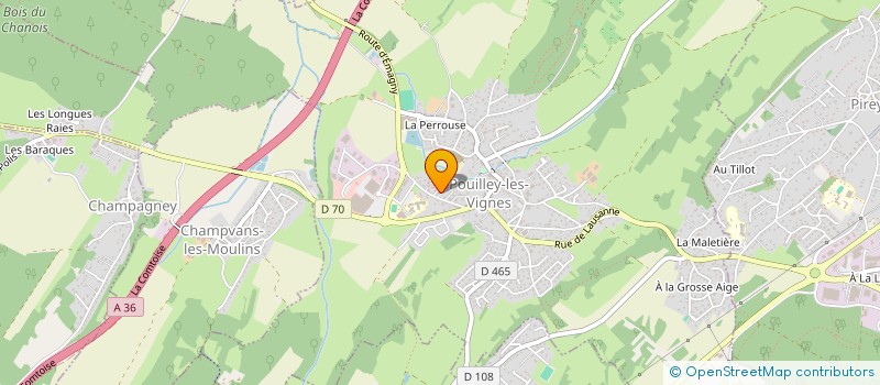 localisation de l'entreprise D.D.M.  POUILLEY-LES-VIGNES