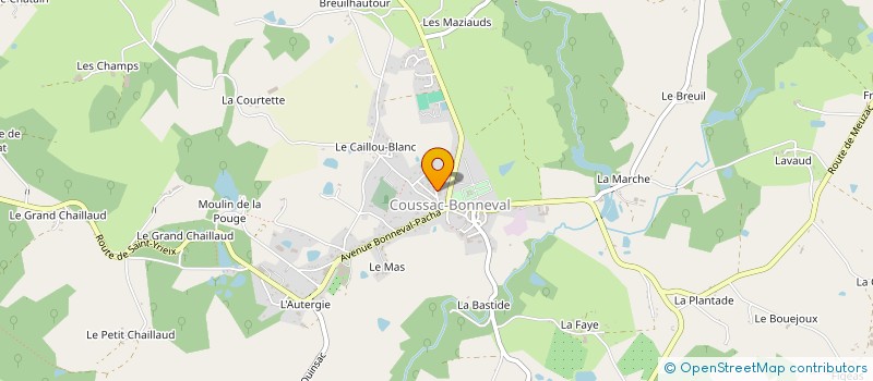 localisation de l'entreprise D.G. BATIMENT à COUSSAC-BONNEVAL