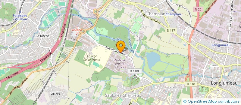 localisation de l'entreprise D.G. SPORTING CLUB  VILLEBON-SUR-YVETTE