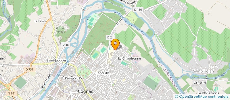 localisation de l'entreprise D.I.EXPORT à COGNAC