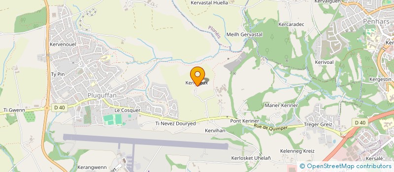 localisation de l'entreprise D.J COUVERTURE à PLUGUFFAN