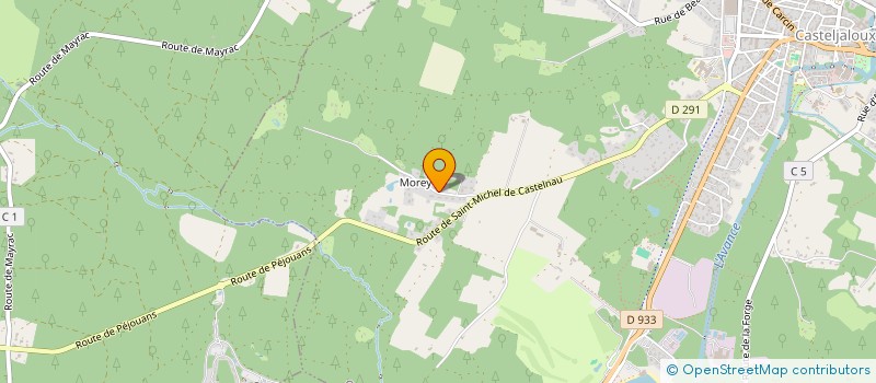 localisation de l'entreprise D.J.M.  CASTELJALOUX