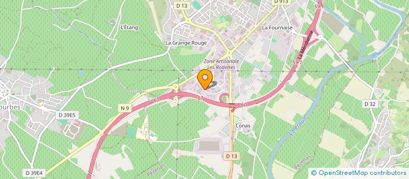 localisation de l'entreprise D.M. ENERGIES  PEZENAS