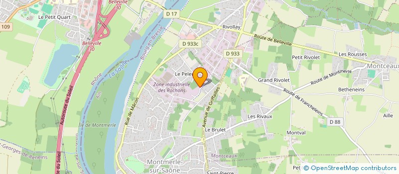 localisation de l'entreprise D.M.G USITECH à MONTMERLE-SUR-SAONE