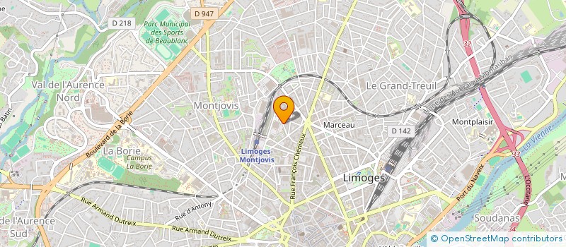 localisation de l'entreprise D.MARTIN à LIMOGES