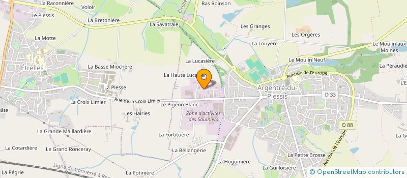 localisation de l'entreprise D.MC TEXTILE  ARGENTRE-DU-PLESSIS