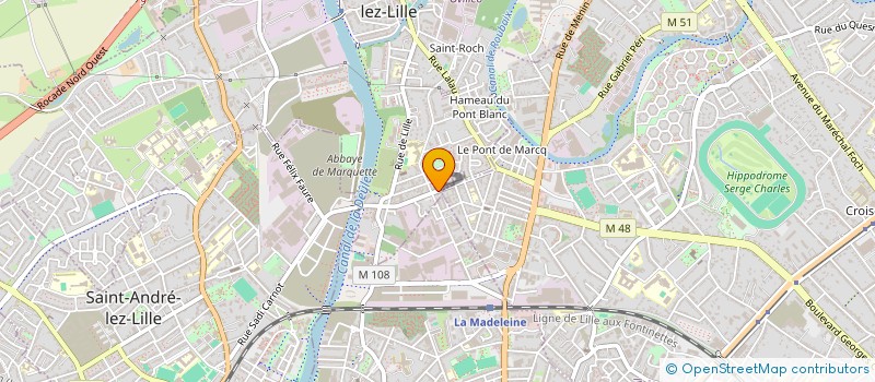 localisation de l'entreprise D.N.A.  MARQUETTE-LEZ-LILLE