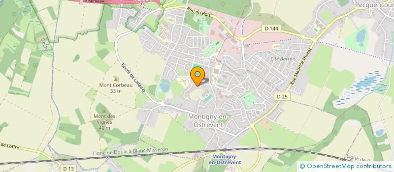 localisation de l'entreprise D.N.R.E.  MONTIGNY-EN-OSTREVENT