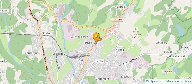 localisation de l'entreprise D.R.A.C à USSEL