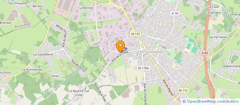 localisation de l'entreprise D+ SERVICES à LES SORINIERES