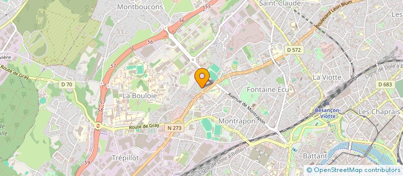 localisation de l'entreprise D.T.M. à BESANCON