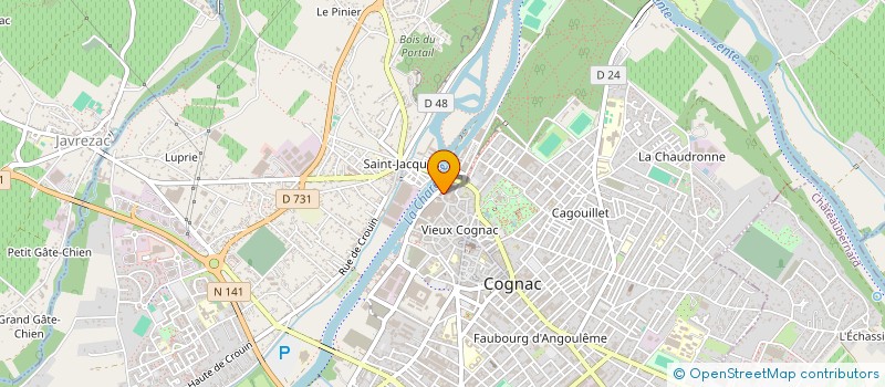 localisation de l'entreprise D.Y.B. à COGNAC