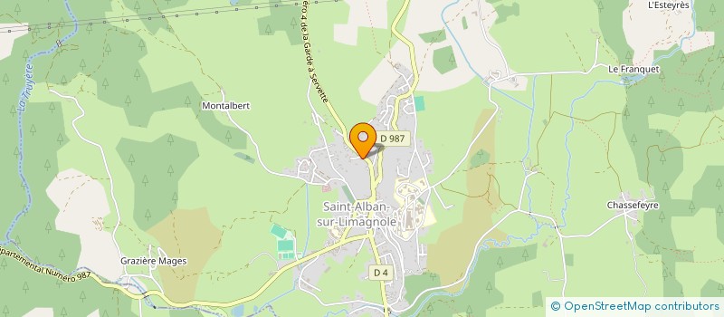 localisation de l'entreprise D2  INVESTISSEMENTS ET DEVELOPPEMENT  SAINT-ALBAN-SUR-LIMAGNOLE