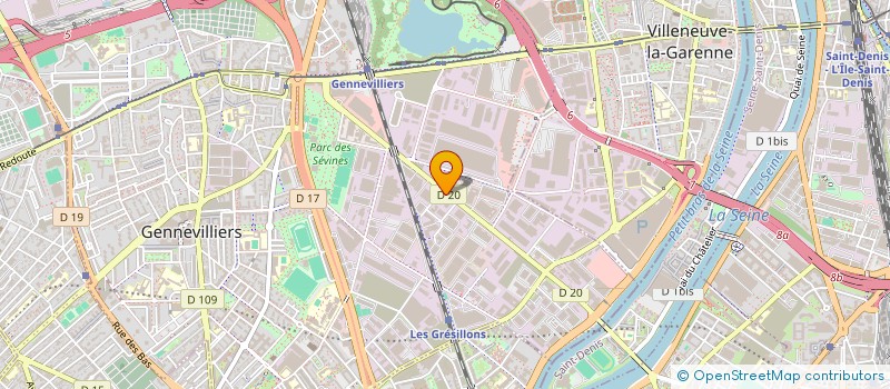 localisation de l'entreprise D2A  GENNEVILLIERS