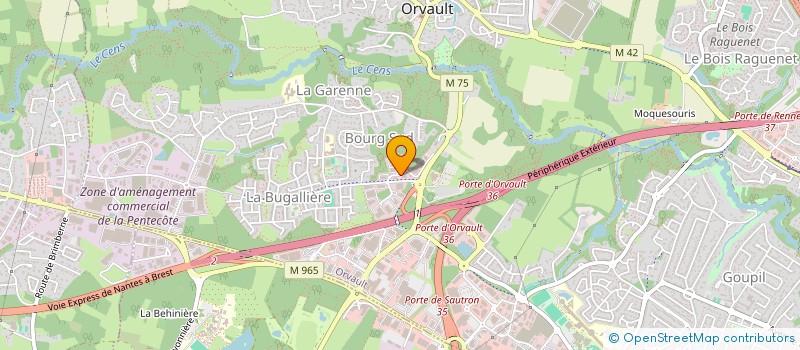 localisation de l'entreprise DABCOTE à ORVAULT