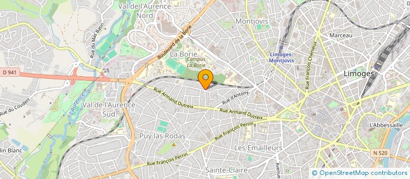 localisation de l'entreprise DACTYPHONE à LIMOGES