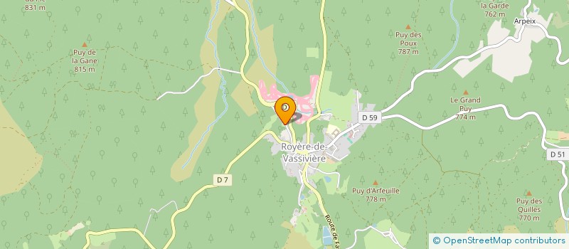 localisation de l'entreprise DAEG FRONTIGNAN  ROYERE-DE-VASSIVIERE