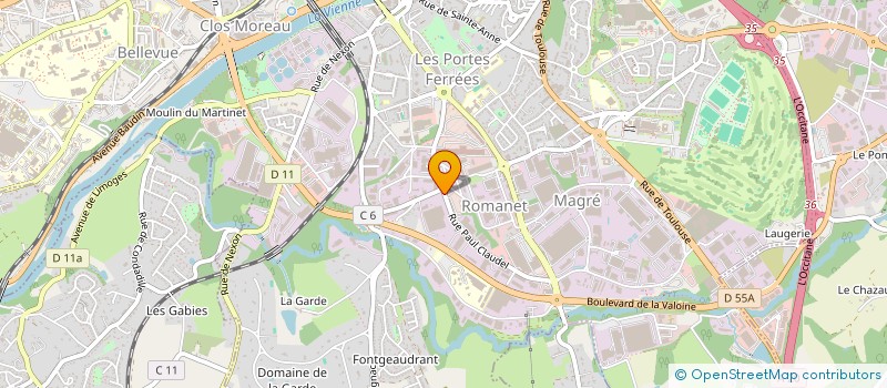 localisation de l'entreprise DAL' CONCEPT à LIMOGES