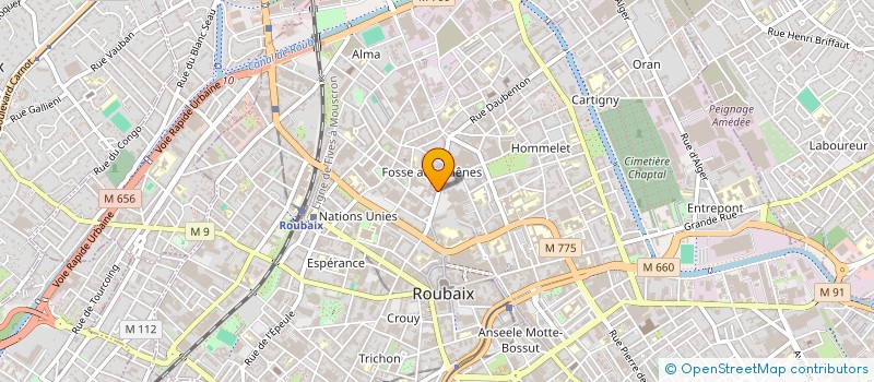localisation de l'entreprise DAMART à ROUBAIX