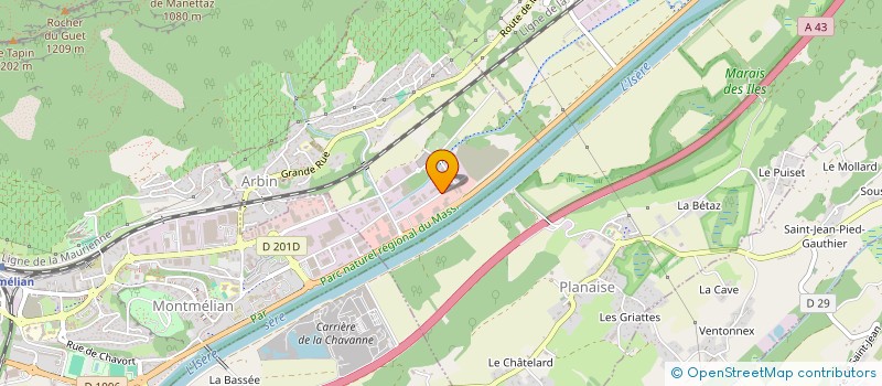 localisation de l'entreprise DAMIE TOITURES  ARBIN