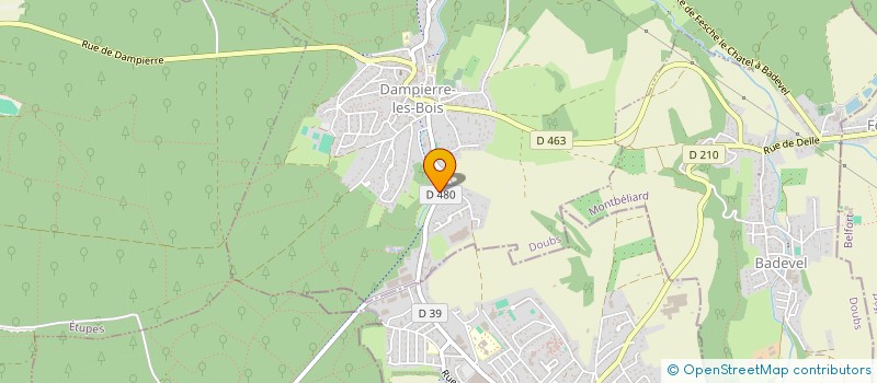 localisation de l'entreprise DAMPIERRUS à DAMPIERRE-LES-BOIS