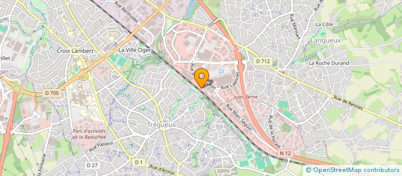 localisation de l'entreprise DANIEL COUVERTURES  TREGUEUX