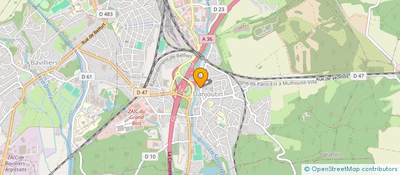 localisation de l'entreprise DANJOUTIN AUTOS à DANJOUTIN