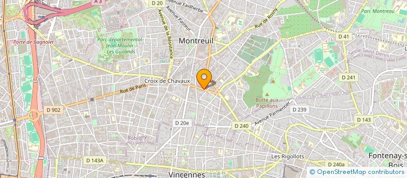 localisation de l'entreprise DANSE A L'AVANT SCENE à MONTREUIL