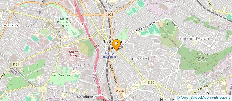 localisation de l'entreprise DANT'OPTIC à ROSNY-SOUS-BOIS