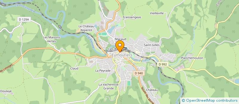 localisation de l'entreprise DANTONY à EYMOUTIERS