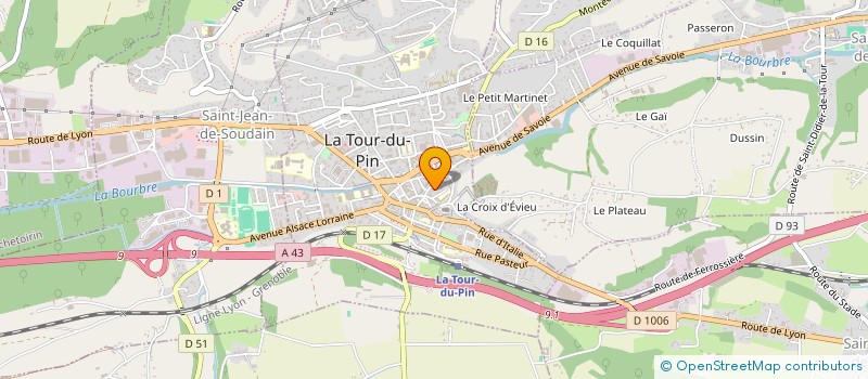 localisation de l'entreprise DAUPHI VERRE à LA TOUR-DU-PIN