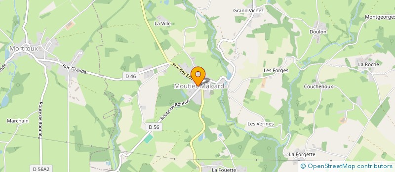 localisation de l'entreprise DAUVERGNE à MOUTIER-MALCARD