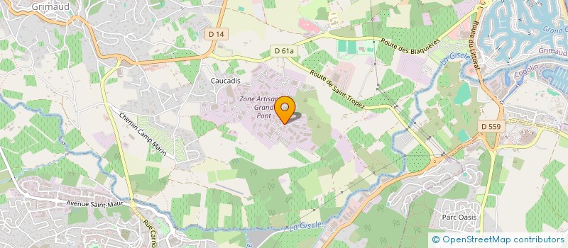 localisation de l'entreprise DAUZET PISCINES à GRIMAUD
