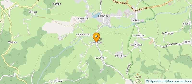 localisation de l'entreprise DAVAL à NOIRETABLE