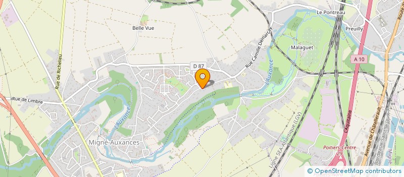 localisation de l'entreprise DAVB 86 à MIGNE-AUXANCES
