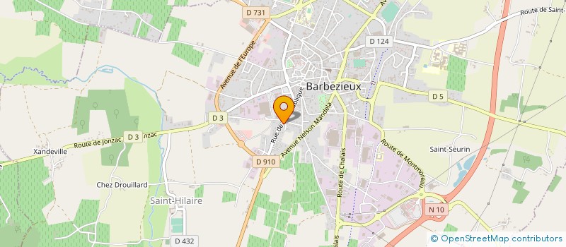localisation de l'entreprise DAVIAS ELECTRICITE  BARBEZIEUX-SAINT-HILAIRE