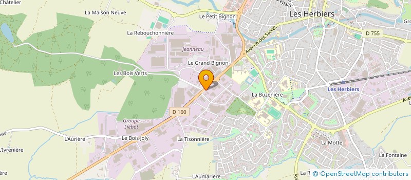 localisation de l'entreprise DAVIAUD AMEUBLEMENT à LES HERBIERS