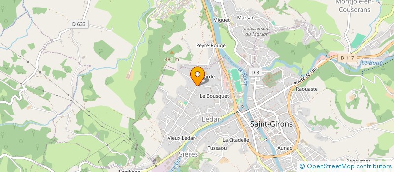 localisation de l'entreprise DAVID ELECTRICITE à SAINT-GIRONS