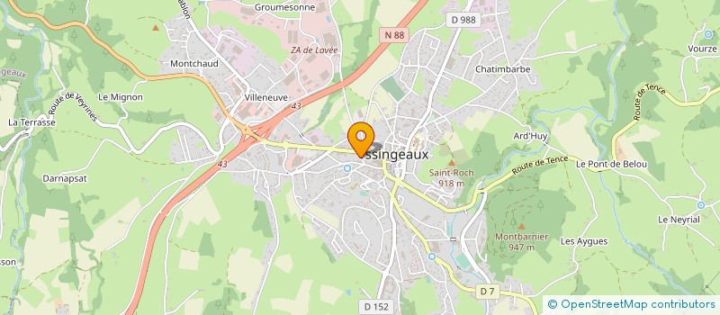 localisation de l'entreprise DAVID FAYOLLE TRANSPORT  YSSINGEAUX