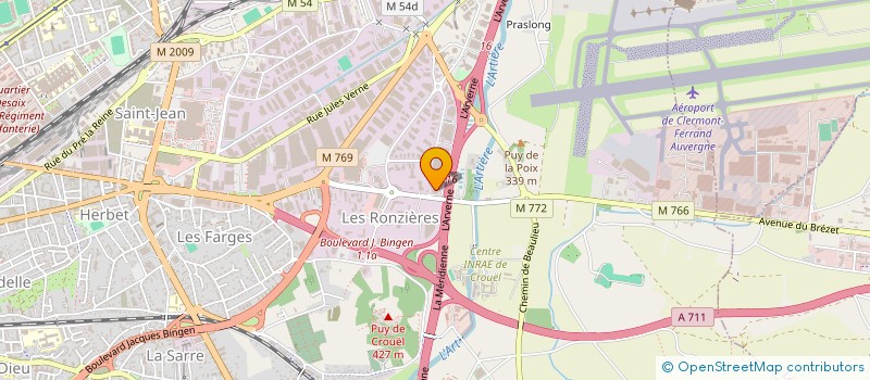 localisation de l'entreprise DAVID VERRE ET GLACE  CLERMONT-FERRAND