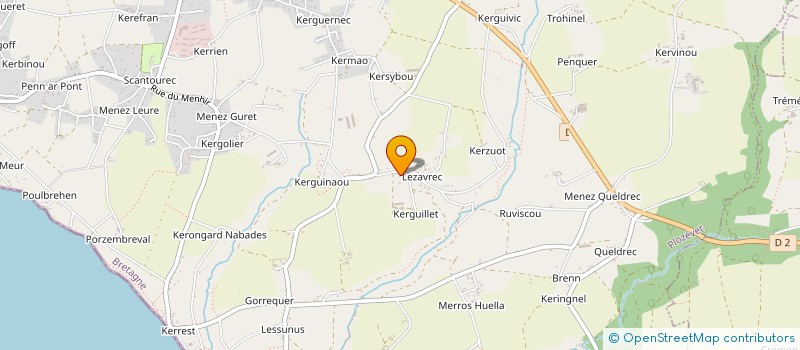 localisation de l'entreprise DAVID ZILLER COUVERTURE  PLOZEVET