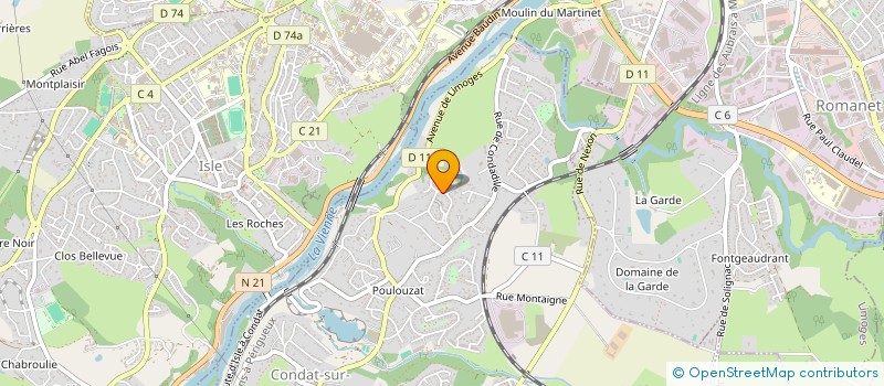 localisation de l'entreprise DB CONCEPT PLATRERIE à CONDAT-SUR-VIENNE