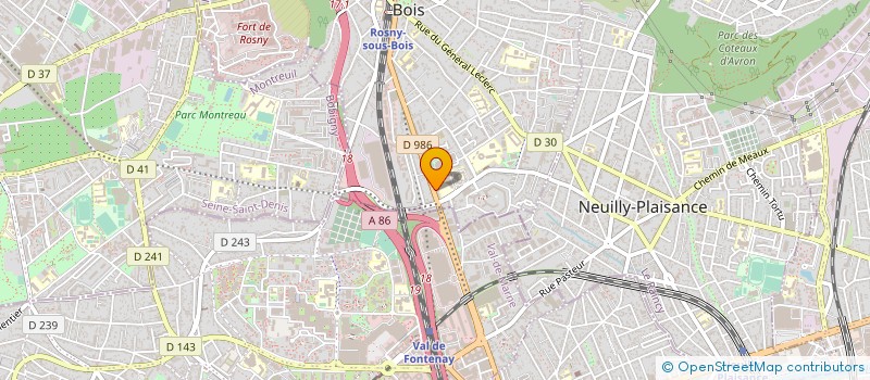 localisation de l'entreprise DB TRANSPORTS à ROSNY-SOUS-BOIS